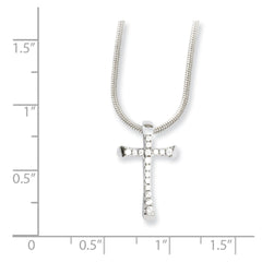 Sterling Silver & CZ Brilliant Embers Cross Necklace