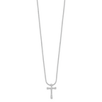 Brilliant Embers Sterling Silver Rhodium-plated 18 Stone 18 inch Micro PavÃƒÆ’Ã†â€™Ãƒâ€šÃ‚Â¢ÃƒÆ’Ã‚Â¢Ãƒâ€šÃ¢â‚¬Å¡Ãƒâ€šÃ‚Â¬ÃƒÆ’Ã¢â‚¬Â¦Ãƒâ€šÃ‚Â¡ CZ Cross Necklace with 2 Inch Extender