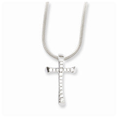 Sterling Silver & CZ Brilliant Embers Cross Necklace