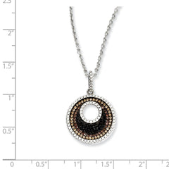 Sterling Silver & CZ Brilliant Embers Circle Necklace