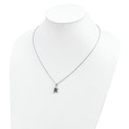 Brilliant Embers Sterling Silver Rhodium-plated 34 Stone 18 inch Micro PavÃƒÆ’Ã†â€™Ãƒâ€šÃ‚Â¢ÃƒÆ’Ã‚Â¢Ãƒâ€šÃ¢â‚¬Å¡Ãƒâ€šÃ‚Â¬ÃƒÆ’Ã¢â‚¬Â¦Ãƒâ€šÃ‚Â¡ Green CZ Frog Necklace with 2 Inch Extender