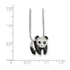 Sterling Silver & CZ Brilliant Embers Panda Necklace