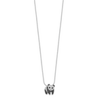 Brilliant Embers Sterling Silver Rhodium-plated 84 Stone 18 inch Micro PavÃƒÆ’Ã†â€™Ãƒâ€šÃ‚Â¢ÃƒÆ’Ã‚Â¢Ãƒâ€šÃ¢â‚¬Å¡Ãƒâ€šÃ‚Â¬ÃƒÆ’Ã¢â‚¬Â¦Ãƒâ€šÃ‚Â¡ Black and White CZ Panda Necklace with 2 Inch Extender