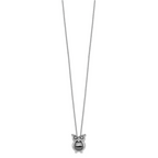 Brilliant Embers Sterling Silver Rhodium-plated 22 Stone 18 inch Micro PavÃƒÆ’Ã†â€™Ãƒâ€šÃ‚Â¢ÃƒÆ’Ã‚Â¢Ãƒâ€šÃ¢â‚¬Å¡Ãƒâ€šÃ‚Â¬ÃƒÆ’Ã¢â‚¬Â¦Ãƒâ€šÃ‚Â¡ CZ Owl Necklace with 2 Inch Extender