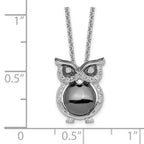 Brilliant Embers Sterling Silver Rhodium-plated 22 Stone 18 inch Micro PavÃƒÆ’Ã†â€™Ãƒâ€šÃ‚Â¢ÃƒÆ’Ã‚Â¢Ãƒâ€šÃ¢â‚¬Å¡Ãƒâ€šÃ‚Â¬ÃƒÆ’Ã¢â‚¬Â¦Ãƒâ€šÃ‚Â¡ CZ Owl Necklace with 2 Inch Extender
