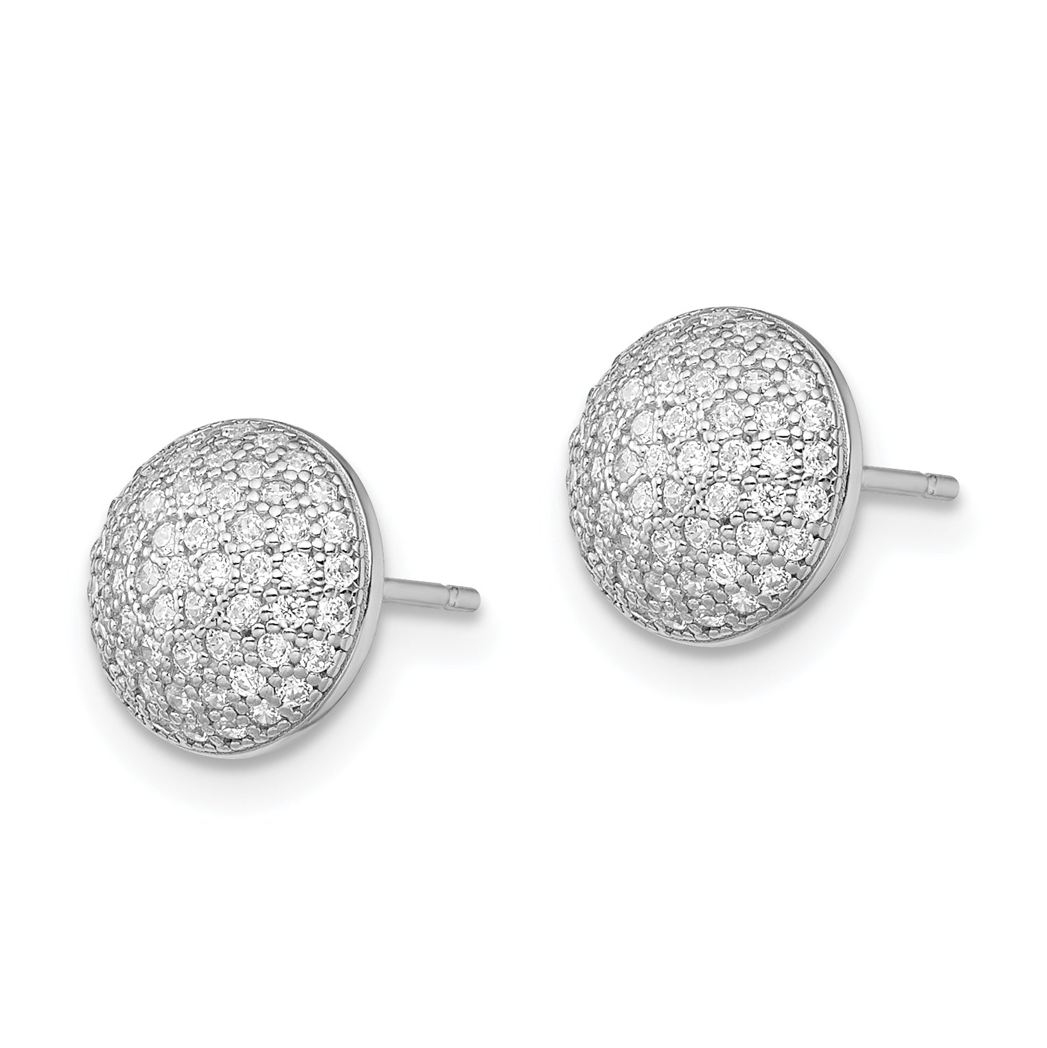 Sophia Jewelers Sterling Silver CZ Cluster Earrings with Rhodium Polish Secondary image