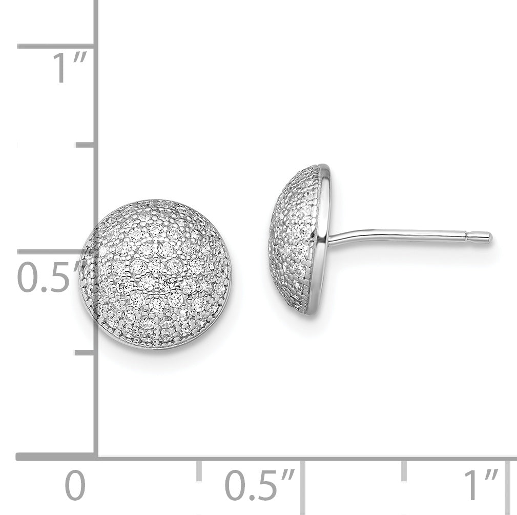 Sophia Jewelers Sterling Silver CZ Cluster Earrings with Rhodium Polish