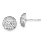 Brilliant Embers Sterling Silver Rhodium-plated 118 Stone Micro Pav‚ CZ Post Earrings