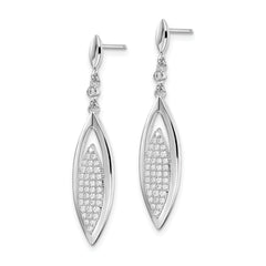 Sterling Silver 78-Stone Micro Pave CZ Dangle Earrings by Sophia Jewelers