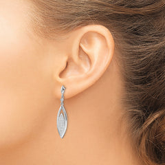 Sterling Silver 78-Stone Micro Pave CZ Dangle Earrings by Sophia Jewelers
