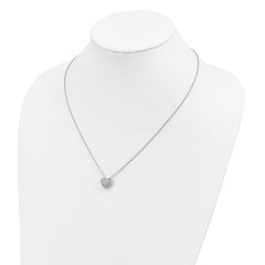 Brilliant Embers Sterling Silver Rhodium-plated 56 Stone 18 inch Micro Pav‚ CZ Heart Necklace with 2 Inch Extender