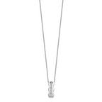 Brilliant Embers Sterling Silver Rhodium-plated 17 Stone 18 inch Micro PavÃƒÆ’Ã†â€™Ãƒâ€šÃ‚Â¢ÃƒÆ’Ã‚Â¢Ãƒâ€šÃ¢â‚¬Å¡Ãƒâ€šÃ‚Â¬ÃƒÆ’Ã¢â‚¬Â¦Ãƒâ€šÃ‚Â¡ CZ Necklace with 2 Inch Extender