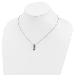 Brilliant Embers Sterling Silver Rhodium-plated 17 Stone 18 inch Micro Pavâ€š CZ Necklace with 2 Inch Extender