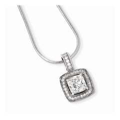 Sophia Jewelers Sterling Silver & CZ Pendant Necklace Elegant 925 Purity