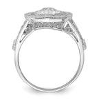 Brilliant Embers Sterling Silver Rhodium-plated 51 Stone Fancy Micro PavÃƒÂ¢Ã‚â‚¬Ã‚Å¡ CZ Ring