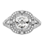 Brilliant Embers Sterling Silver Rhodium-plated 51 Stone Fancy Micro PavÃƒÂ¢Ã‚â‚¬Ã‚Å¡ CZ Ring