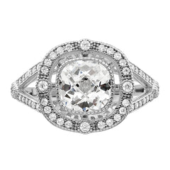 Brilliant Embers Sterling Silver Rhodium-plated 51 Stone Fancy Micro PavÃ¢Â€Âš CZ Ring