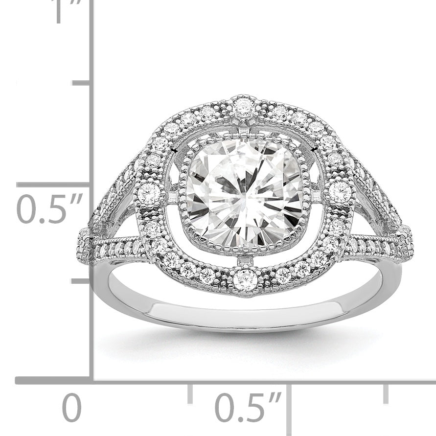 Brilliant Embers Sterling Silver Rhodium-plated 51 Stone Fancy Micro PavÃ¢Â€Âš CZ Ring