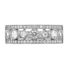 Brilliant Embers Sterling Silver Rhodium-plated 45 Stone Micro Pav‚ CZ Ring