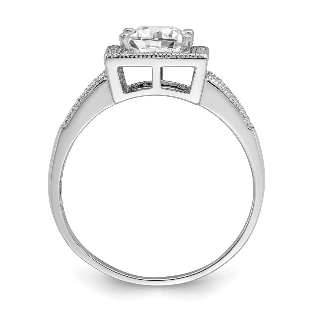 Brilliant Embers Sterling Silver Rhodium-plated 61 Stone Micro PavÃƒÂ¢Ã‚â‚¬Ã‚Å¡ CZ Ring