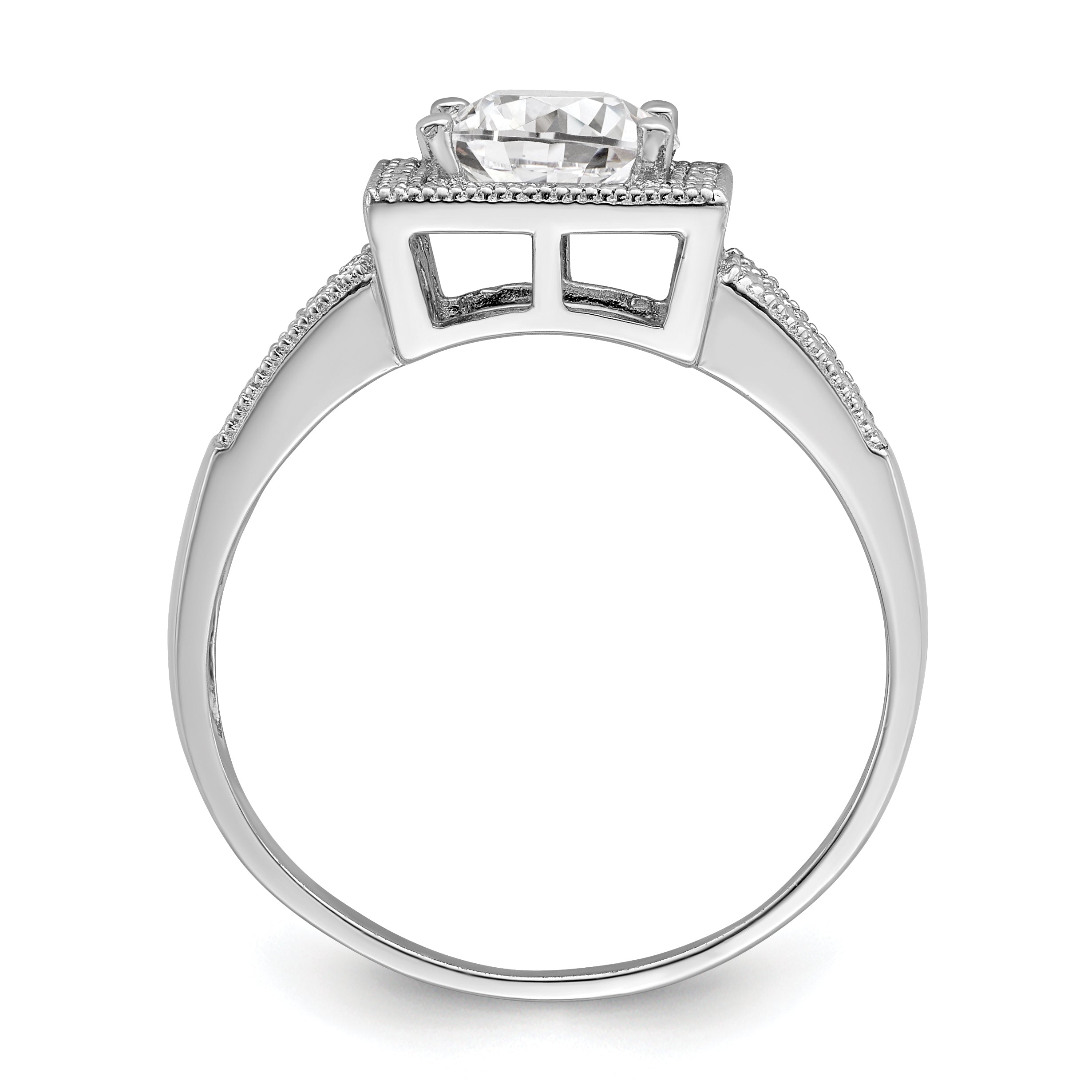 Brilliant Embers Sterling Silver Rhodium-plated 61 Stone Micro PavÃƒÂ¢Ã‚â‚¬Ã‚Å¡ CZ Ring