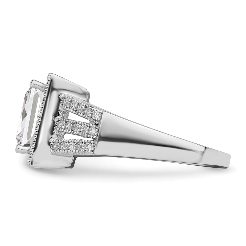 Brilliant Embers Sterling Silver Rhodium-plated 61 Stone Micro PavÃƒÂ¢Ã‚â‚¬Ã‚Å¡ CZ Ring