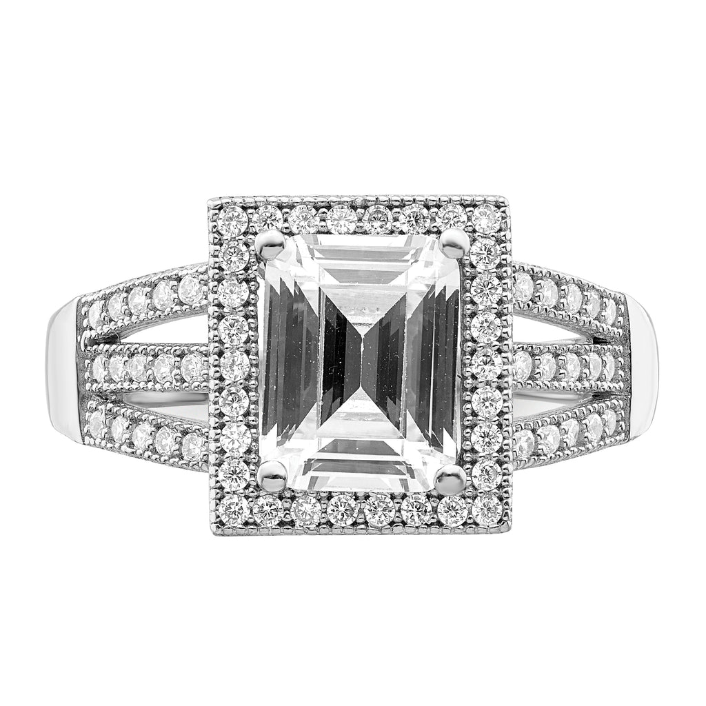 Brilliant Embers Sterling Silver Rhodium-plated 61 Stone Micro PavÃƒÂ¢Ã‚â‚¬Ã‚Å¡ CZ Ring