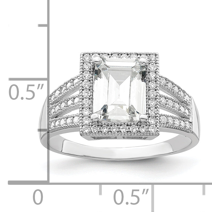 Brilliant Embers Sterling Silver Rhodium-plated 61 Stone Micro PavÃƒÂ¢Ã‚â‚¬Ã‚Å¡ CZ Ring