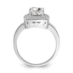 Brilliant Embers Sterling Silver Rhodium-plated 41 Stone Halo Micro PavÃƒÂ¢Ã‚â‚¬Ã‚Å¡ CZ Ring