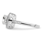 Brilliant Embers Sterling Silver Rhodium-plated 41 Stone Halo Micro PavÃƒÂ¢Ã‚â‚¬Ã‚Å¡ CZ Ring
