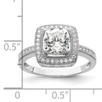 Brilliant Embers Sterling Silver Rhodium-plated 41 Stone Halo Micro PavÃƒÂ¢Ã‚â‚¬Ã‚Å¡ CZ Ring