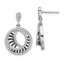 SS Rhodium-Plated Black CZ Brilliant Embers Polished Circle Earrings