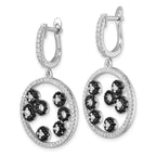 Sophia Jewelers Sterling Silver CZ Dangle Earrings in Black & White