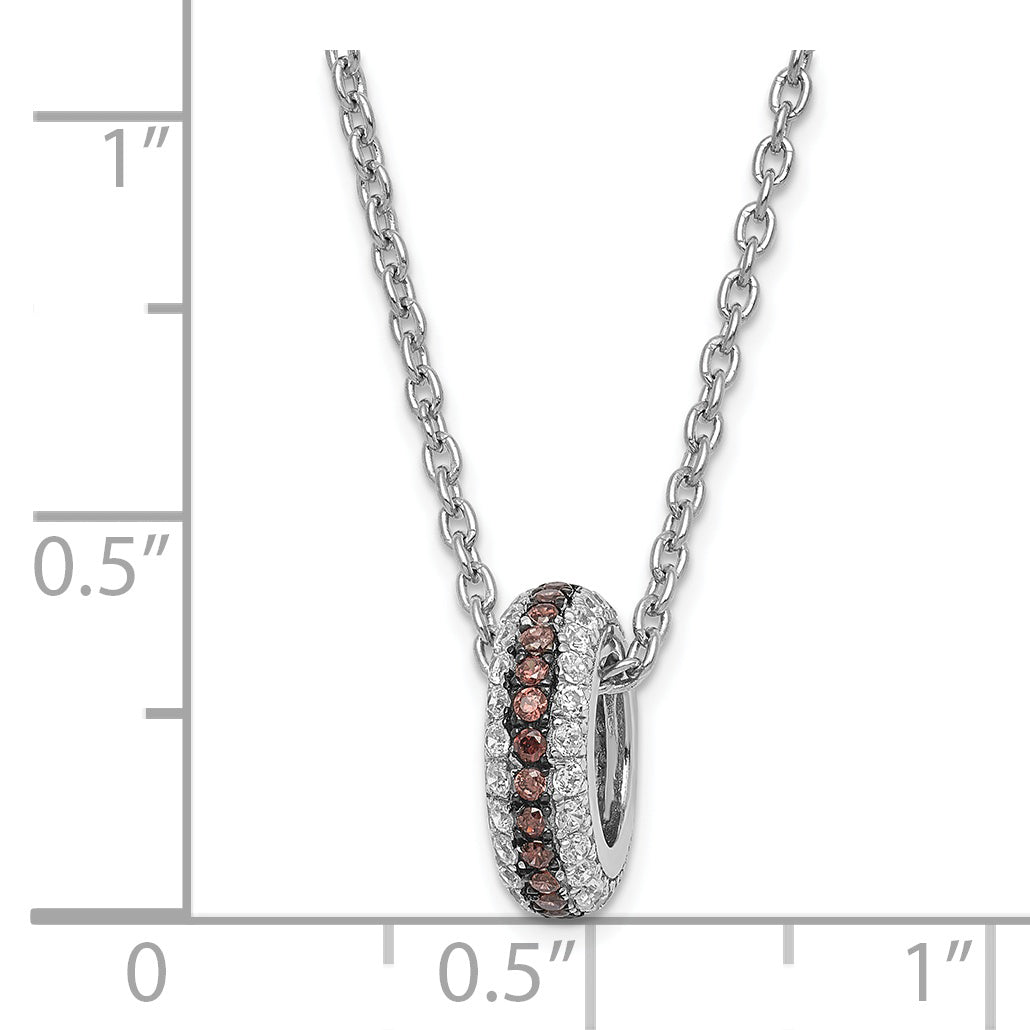Sterling Silver CZ Pendant Necklace with True Fire Polished Elegance