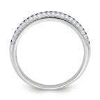 Brilliant Embers Sterling Silver Rhodium-plated 67 Stone Blue and White Micro PavÃƒÂ¢Ã‚â‚¬Ã‚Å¡ CZ Polished Ring