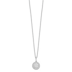 Sophia Jewelers Sterling Silver CZ Necklace with Rhodium-Plated Elegance