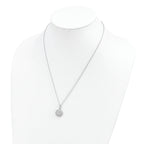 Sophia Jewelers Sterling Silver CZ Necklace with Rhodium-Plated Elegance
