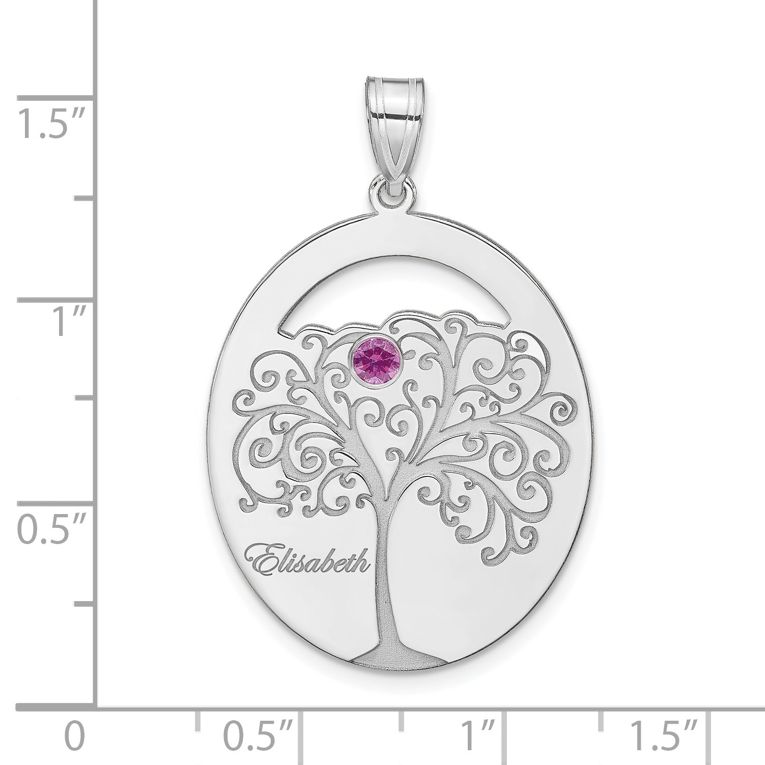 Sterling Silver/Rhod-plated 1 Birthstone with SS Bezel Family Pendant Secondary image
