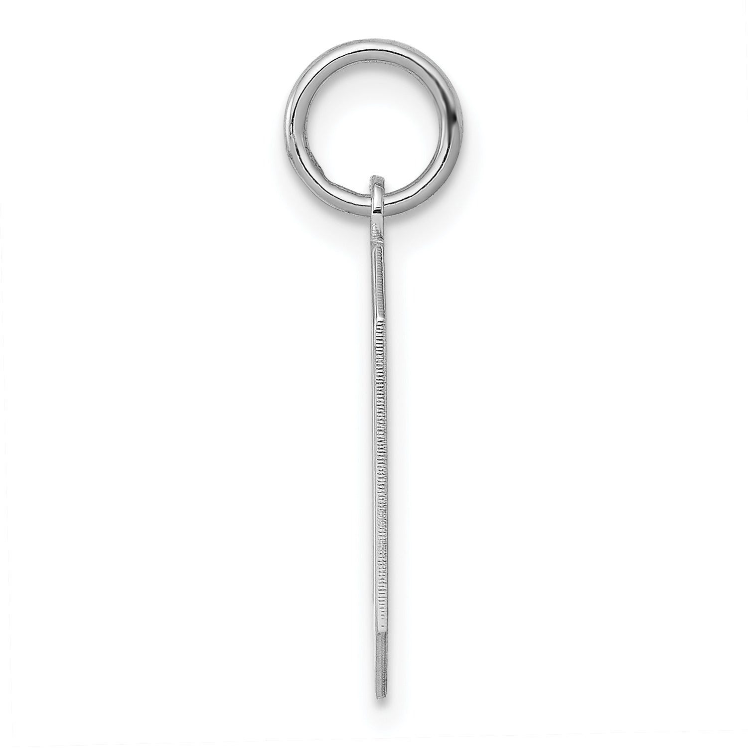 Sterling Silver/Rhodium-plated Polished Number 0 Charm Secondary image