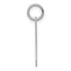 Sterling Silver/Rhodium-plated Polished Number 0 Charm