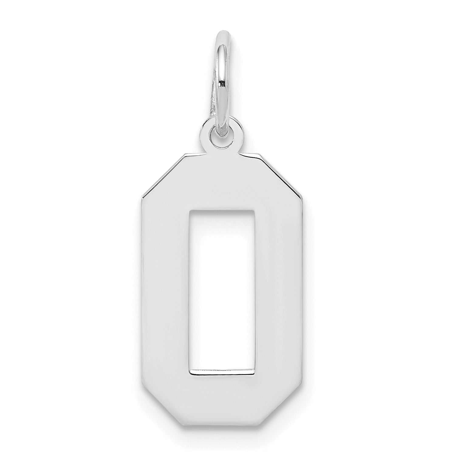 Sterling Silver/Rhodium-plated Polished Number 0 Charm Main image