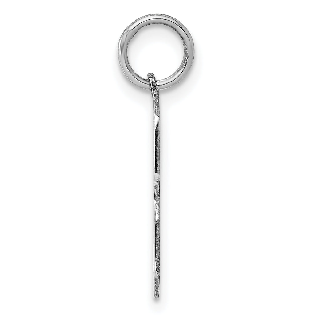 Sterling Silver/Rhodium-plated Polished Number 3 Charm