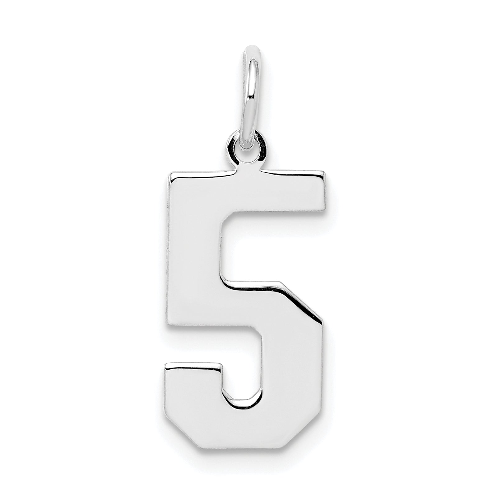 Sterling Silver/Rhodium-plated Polished Number 5 Charm Main image