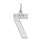 Sterling Silver/Rhodium-plated Polished Number 7 Charm
