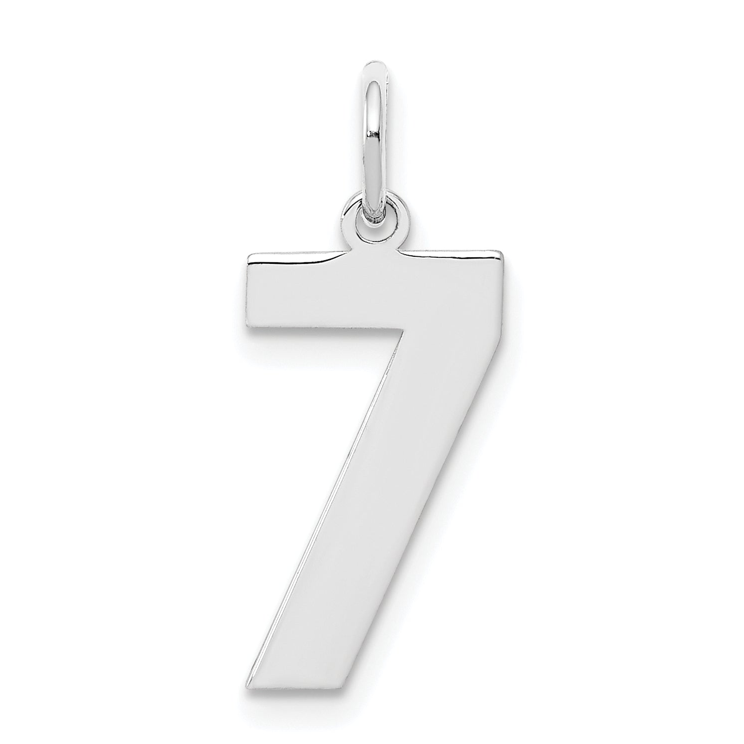 Sterling Silver/Rhodium-plated Polished Number 7 Charm Main image