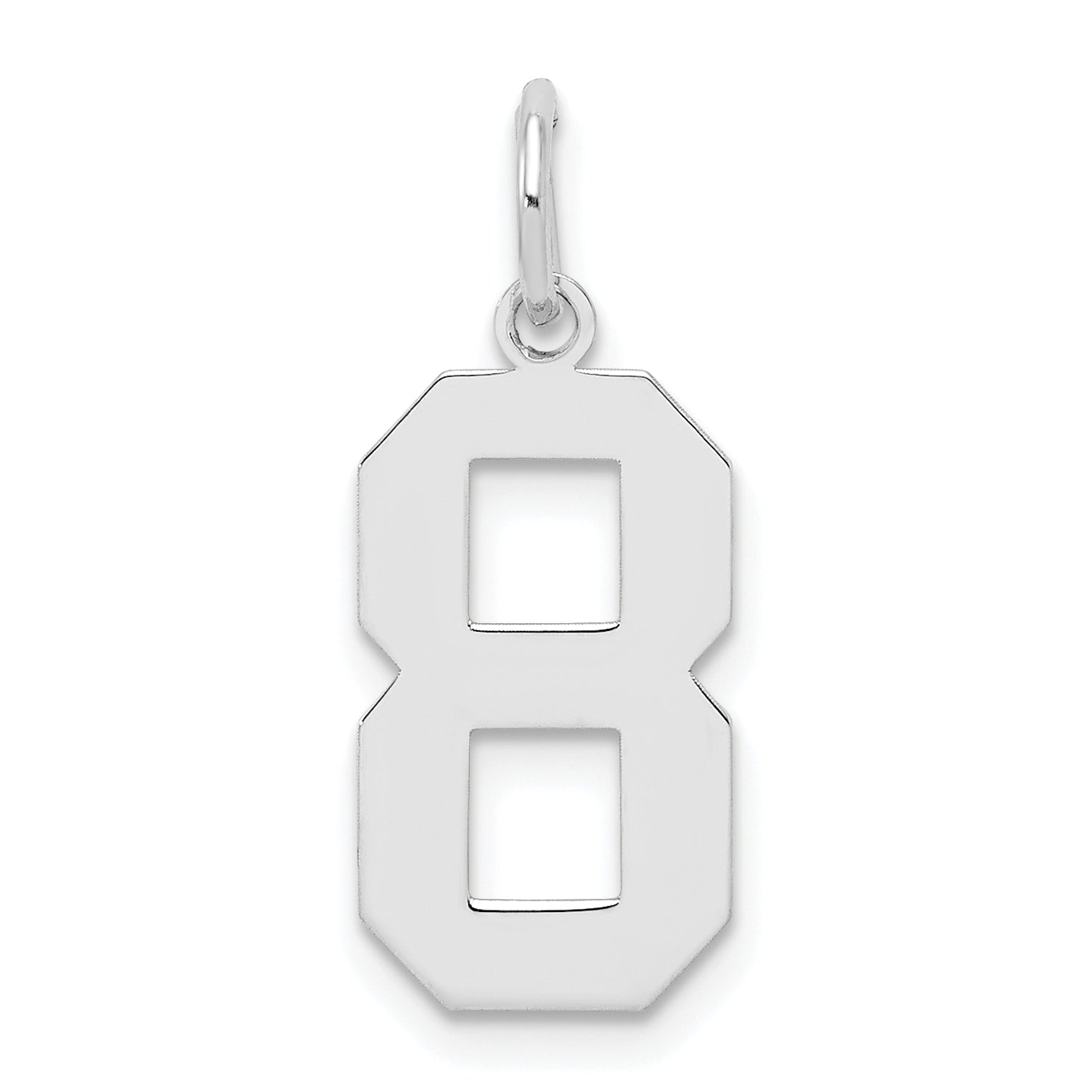 Sterling Silver/Rhodium-plated Polished Number 8 Charm Main image