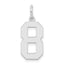Sterling Silver/Rhodium-plated Polished Number 8 Charm