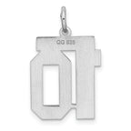 Sterling Silver Rhodium-plated Medium Polished Number 10 Charm