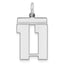 Sterling/Silver Rhodium-plated Polished Number 11 Charm