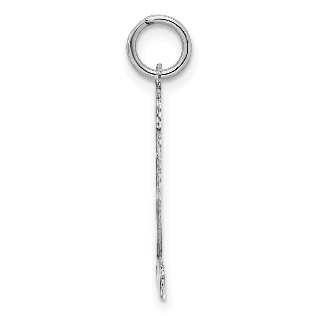 Sterling Silver Rhodium-plated Medium Polished Number 12 Charm